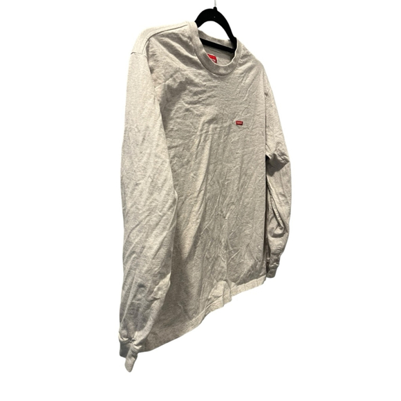 Supreme Box Logo Gray Long Sleeve Cotton Crew Neck T-Shirt Size Medium Casual - Picture 4 of 6